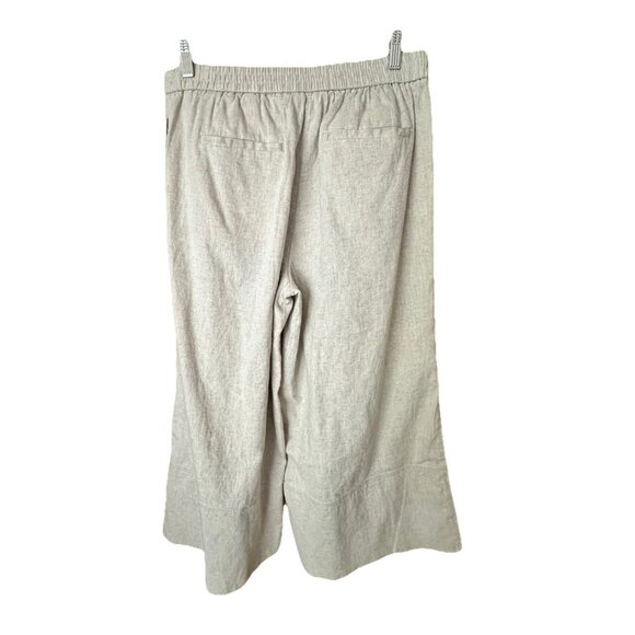 Banana Republic Factory Linen Blend Wide Leg Cropped Pull-On Pants in Flax Sz M - Picture 6 of 7